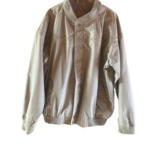 Mens Classic Tan Bomber Jacket Lightweight Casual Outerwear by Windbreaker XL
